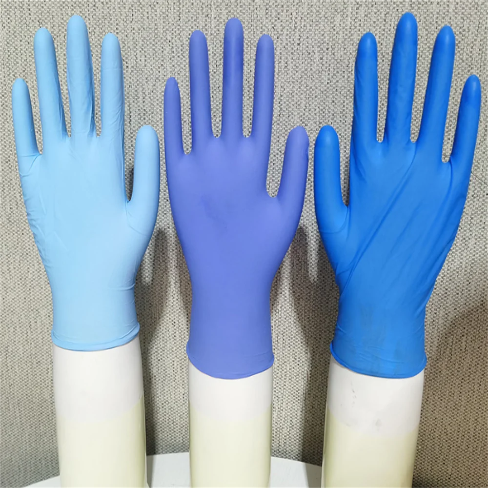 100PCS Disposable Nitrile Latex Rubber Gloves Dishwashing/Kitchen/Work//Garden/Household Cleaning Gloves Purple/Blue Gloves