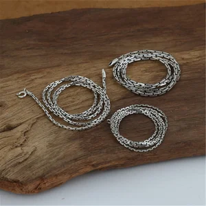 Vòng cổ Bali hiện tại của hạt gạo trong Sọc bạc 925 1,5 mm 2 mm 2,8 mm 18-24 inch 6 Bán bạc chính Bali 925 - 5