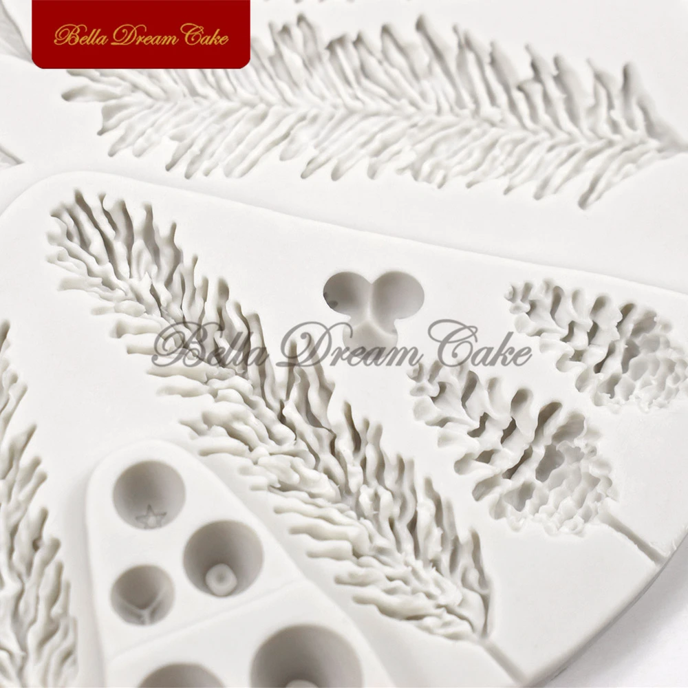 Leaf Foliage Design Silicone Mold DIY Fondant Chocolate Mould Clay Model Cake Decorating Tools Kitchen Baking Accessories