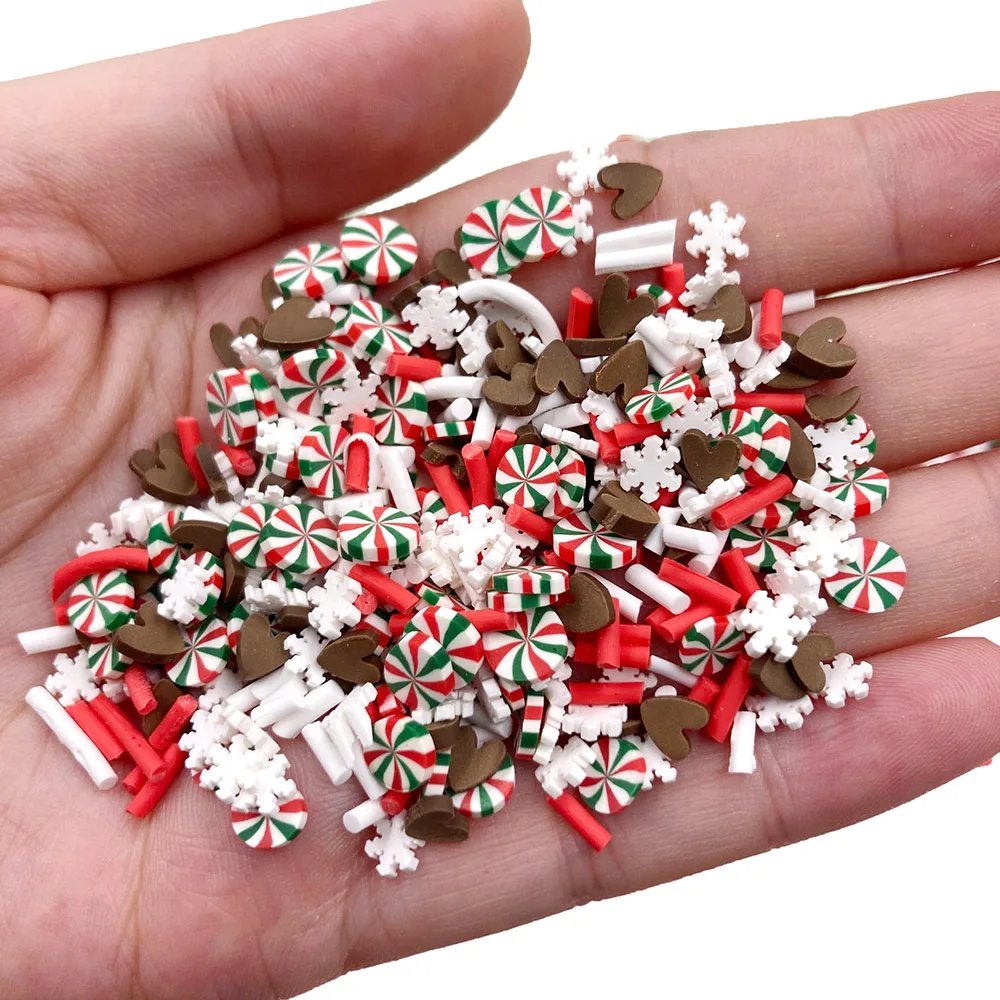 50g Polymer Clay Christmas Slices Hot Clay Sprinkles For Crafs DIY Making Nail Art Decoration Plastic klei Mud Accessories