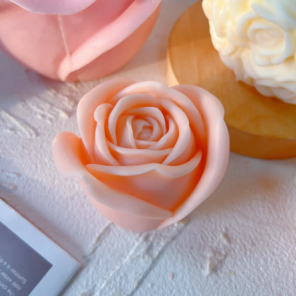 3 Sizes Rose Shaped Candle Mold Valentine\'s Day Gift idea Flower Rose Ball Silicone Mold Home Decor Anniversary Gift