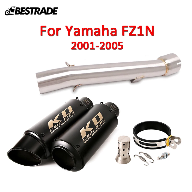 

For Yamaha FZ1N 2001-2005 Motorcycle Exhaust System Mid Connect Link Pipe Slip On 51mm Mufflers With Removable DB Killer Escape