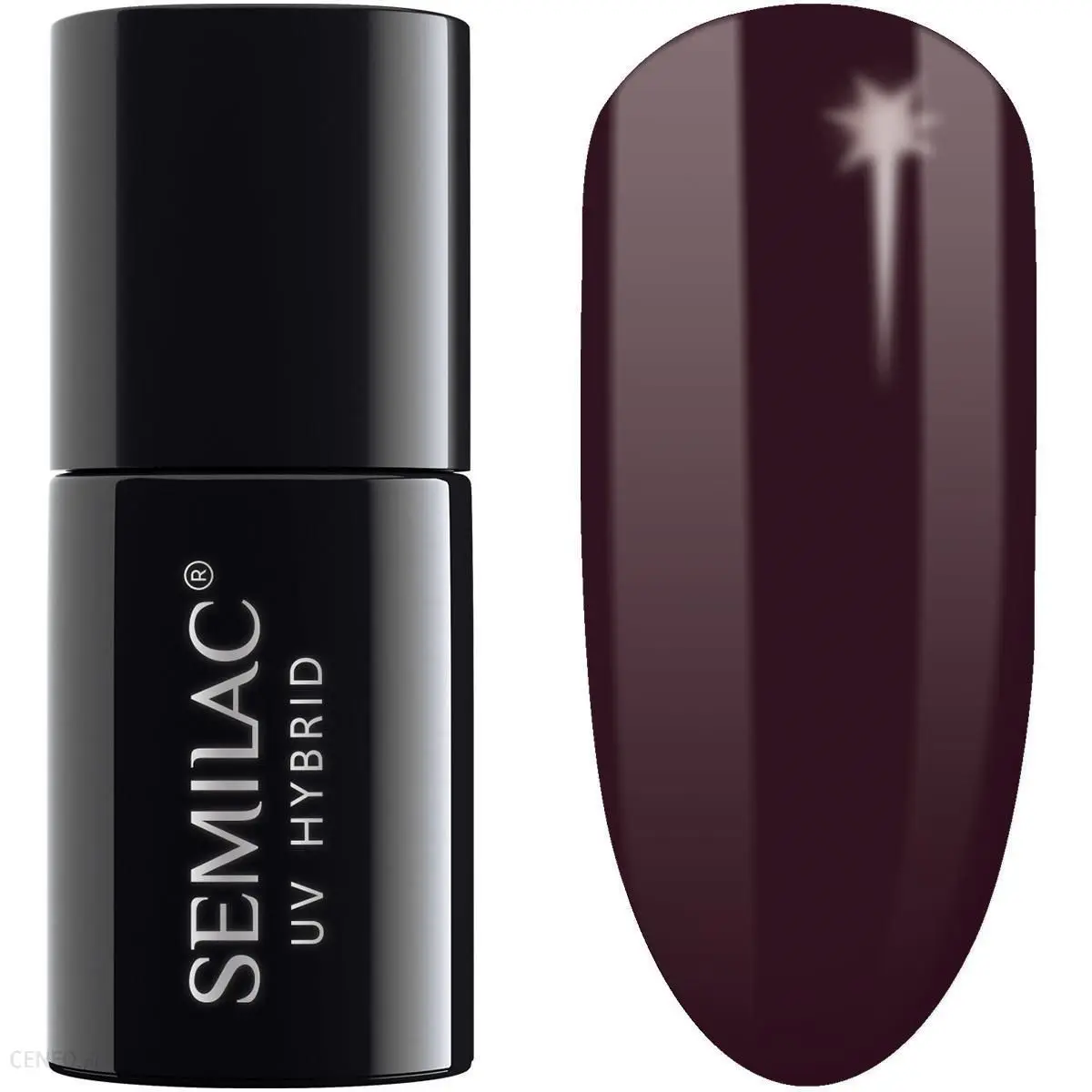 Semilac Black Coffee 076 semi-permanent cover, UV hybrid nail polish texture Gel