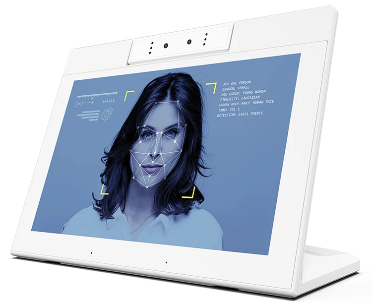 10 inch Android Smart facial recognition display (Android6.0 or 8.1, Binocular camera, dual speakers, dual mic, wifi, RJ45, BT)