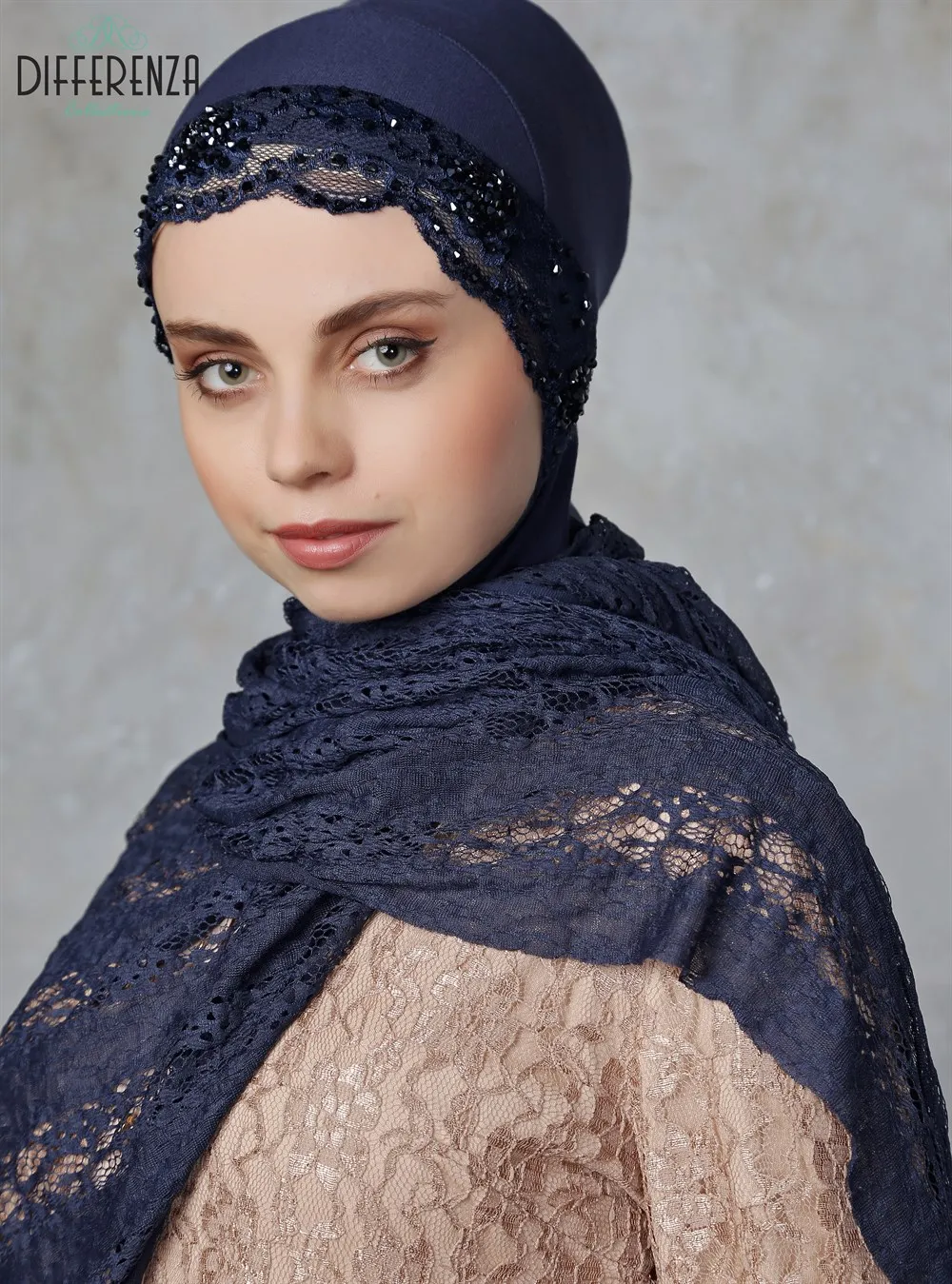 Hijab Turban Lace Haute Couture Hand Made Design Muslim Women Clothing Islamic Voile Foulard Pour Femme Turkey Wedding Scarf