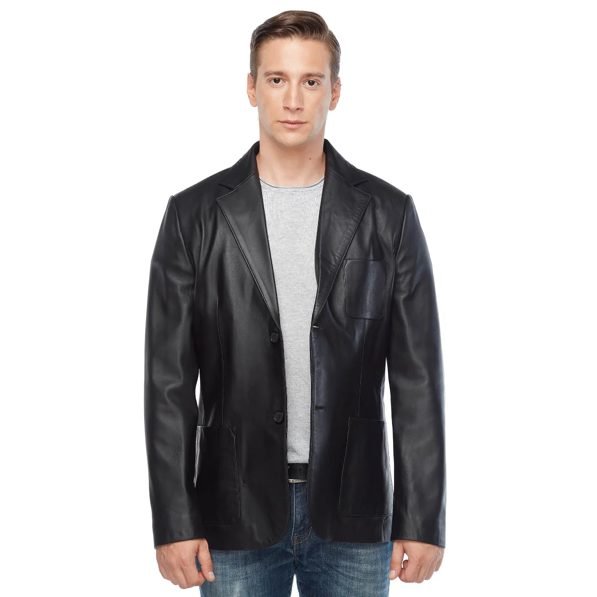 Morazzi Đen Áo Áo Khoác Da Ban Đầu Da Cừu Thu Đông 2022 Biker Slim Size Lớn VintageTürkiye