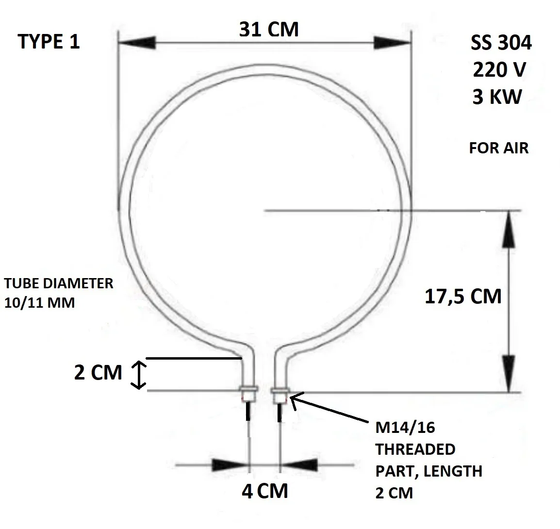 Payment for Custom-made Heating Elements