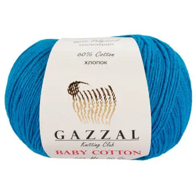 1 Ball Gazzal Baby Cotton Amigurumi Yarn 50 Gram 165 Mt. All Color Option Crochet Tool Kit Stitch Thread String Filament Cerato