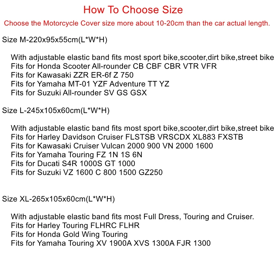 X Autohaux 210T Half Motorcycle Cover Travel Waterproof Outdoor Dustproof Rain Dust Anti UV Motor Scooter Protector Cover M L XL