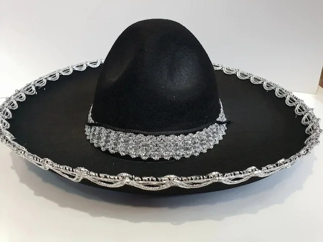 Silver Ribbon Embroidered Kids Mexico Hat 440293277