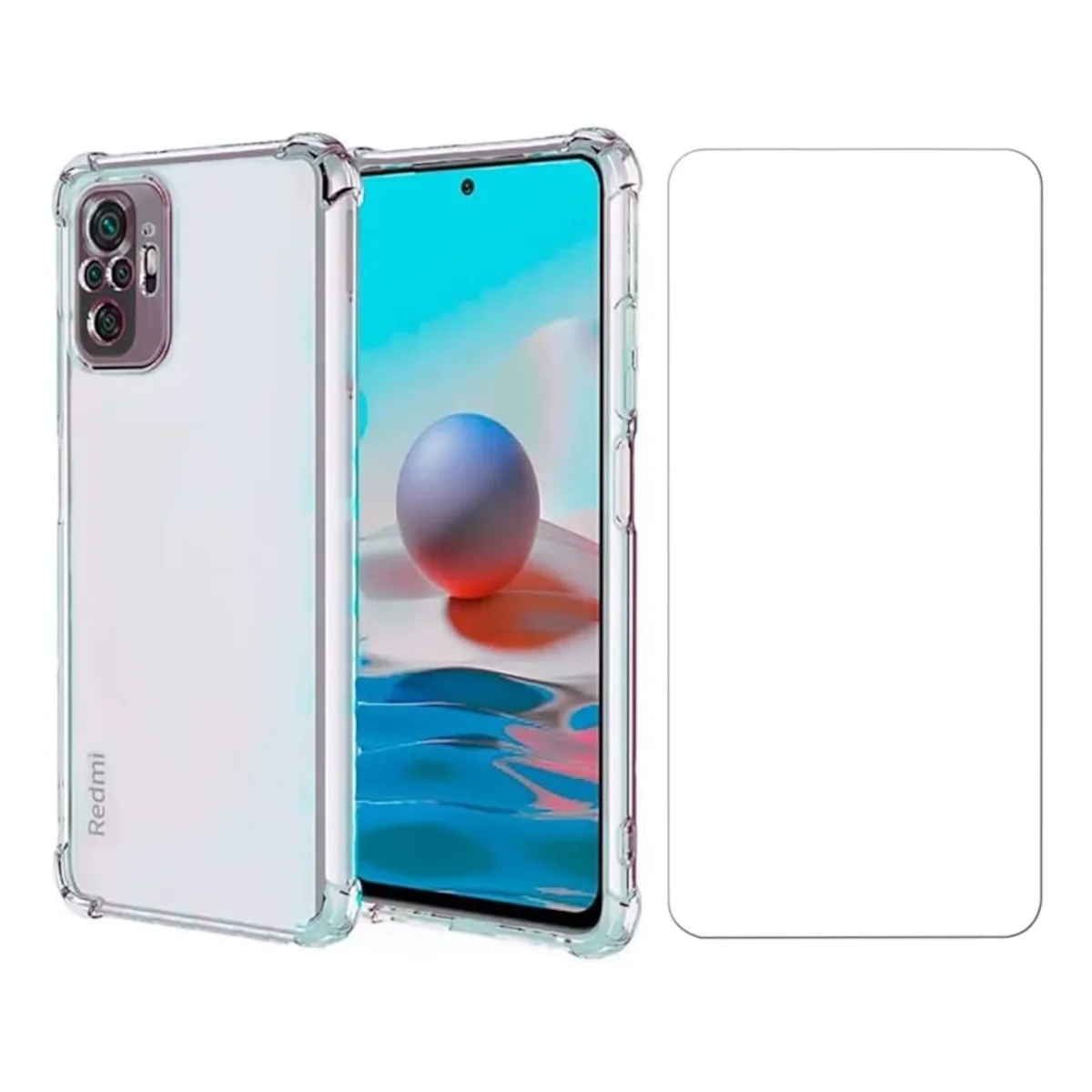 Anti-impact cover kit + Glass film + installation kit for Xiaomi Redmi Note 10