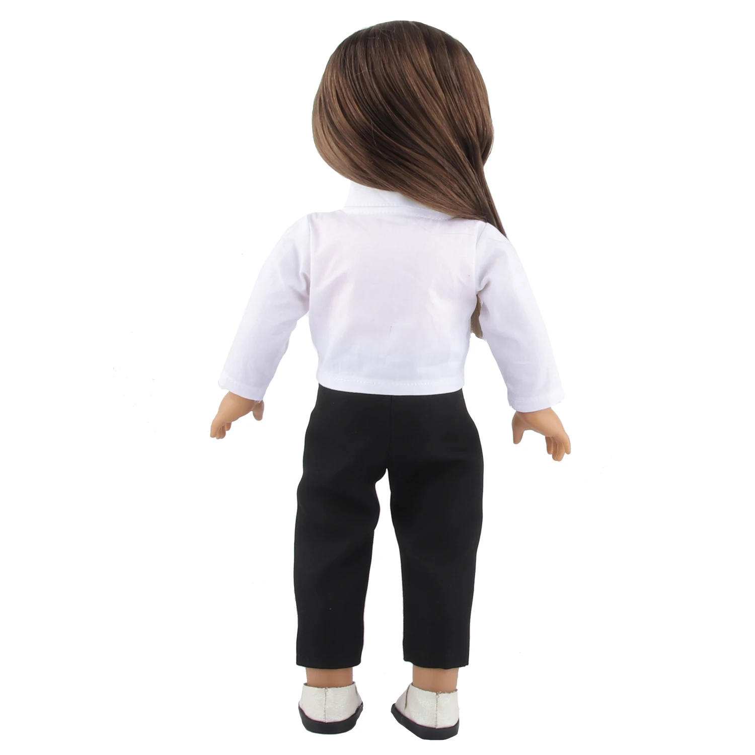 Conjunto de ropa de camisa y pantalones blancos para muñeca recién nacida, traje de oficina para Niña Americana de 18 pulgadas, OG, juguete de