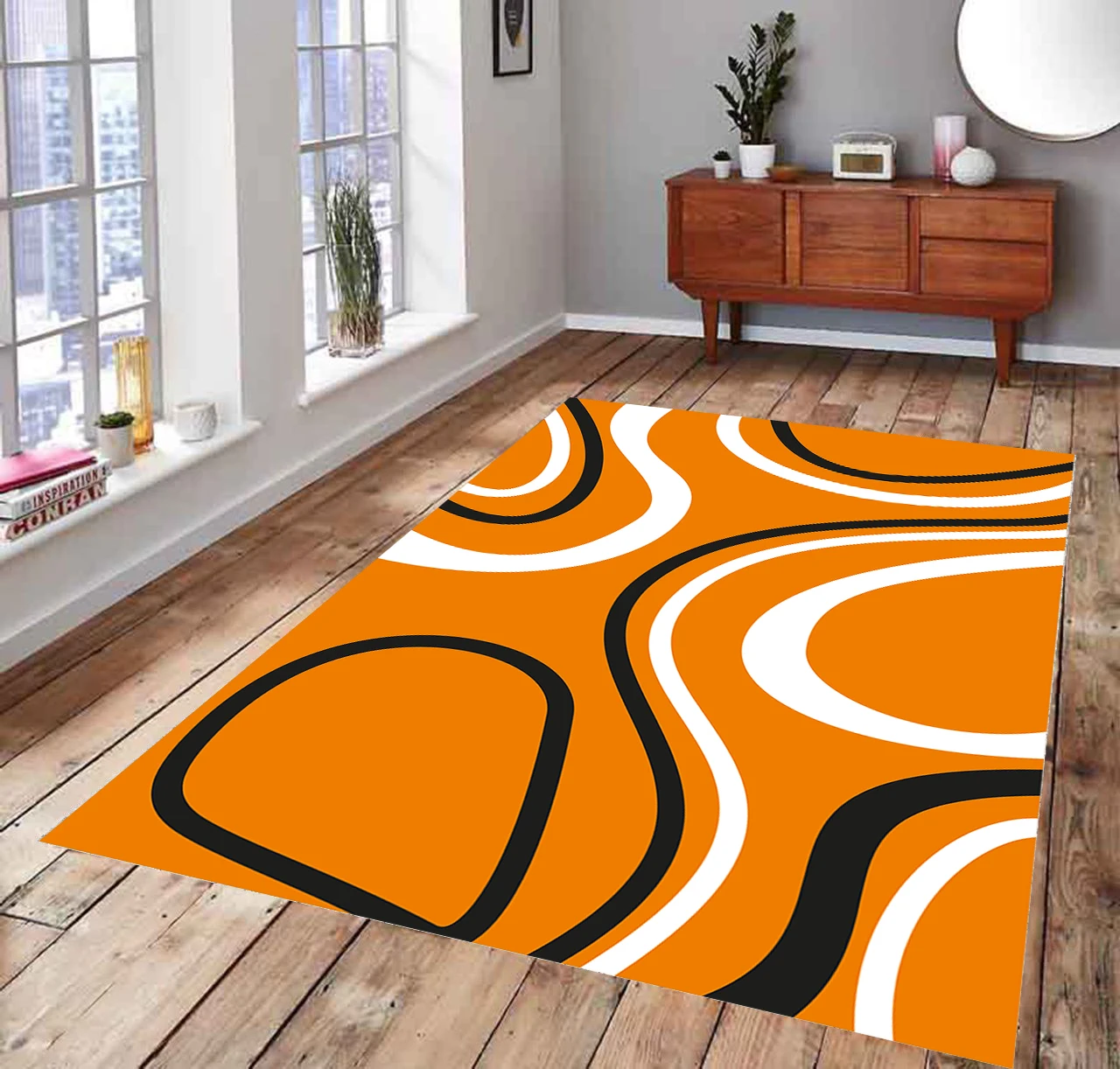 Abstract Freehand Drawing Modern Rug, Rugs For Bedroom Rug For Living Room, Home Decor Rug, design Rug, Carpets for Every Room