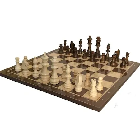 Luxury Walnut Wood Wooden Chess Set Quality Figure and Checkers