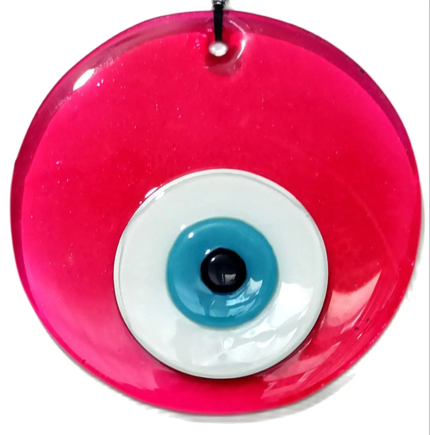 Transparent Rosa Handgemachte Glas Evil Eye Bead Wand Ornament