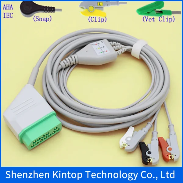 Compatible New High quality!12pin Nihon Kohden ECG EKG one-piece trunk cable and leadwire for BSM-2301/2353/5100