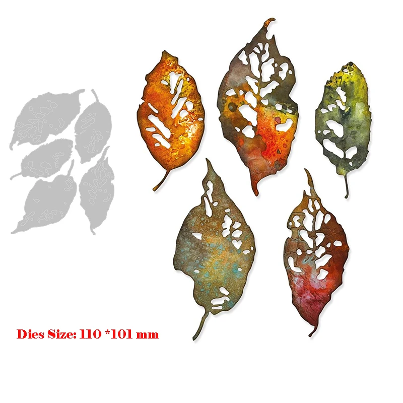 2022 New Arrival Fall Leaf Fragments Metal Cutting Dies for DIY Scrapbooking Holidays Card Making Autumn Plants Stencils Crafts