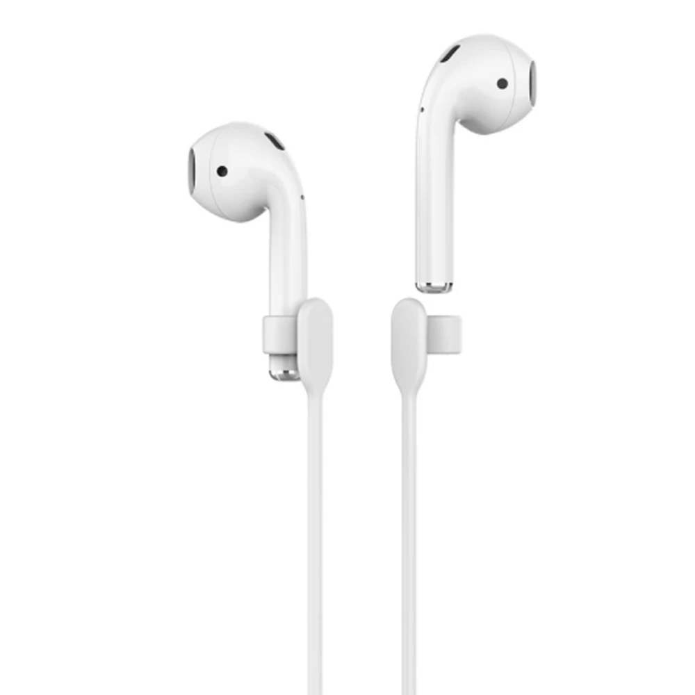 Antipérdida de silicona con gancho para auriculares, funda protectora de silicona para Airpods, correa de 55cm para Airpods