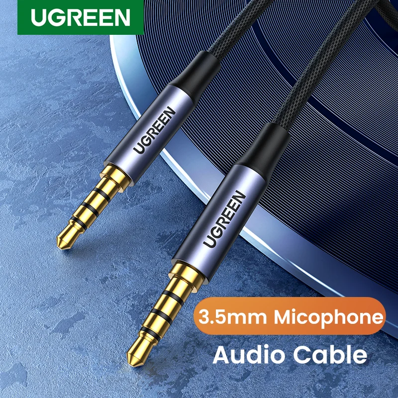 UGREEN-3.5mm Aux 케이블 4 극 TRRS 4 도체 보조 수-수 스테레오 잭, HiFi 지원 마이크 기능 오디오 케이블