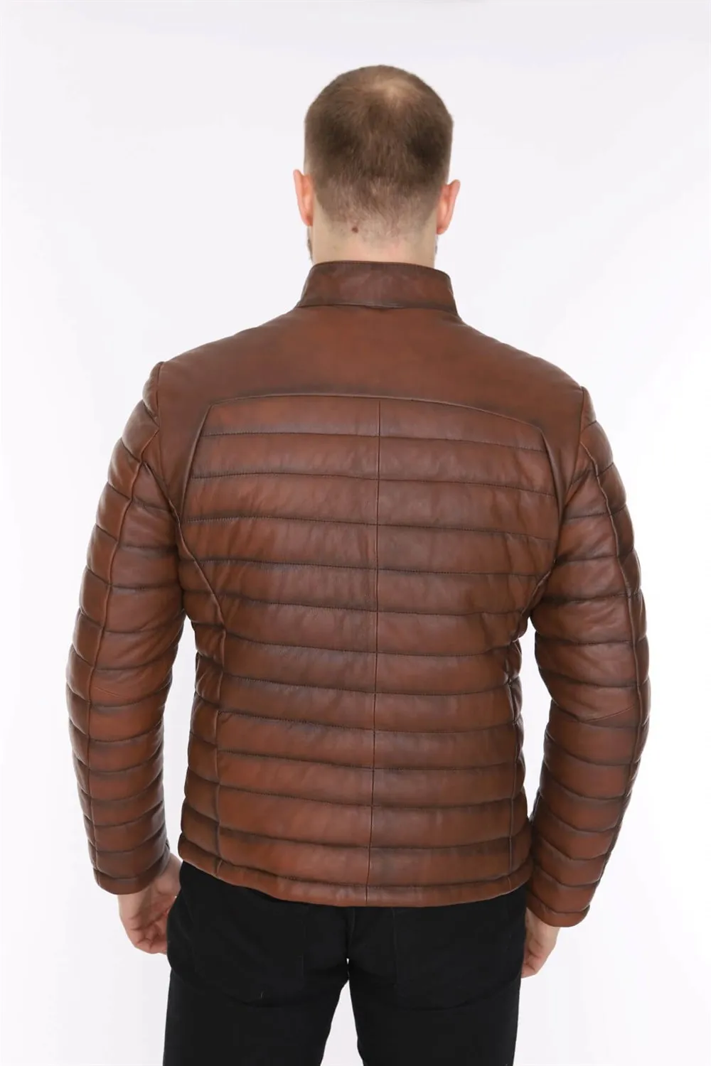 Veste en cuir véritable pour homme, modèle de sport, peau d'agneau, couleur marron, doux, tendance 2022, apparence faite en turquie, e-150179