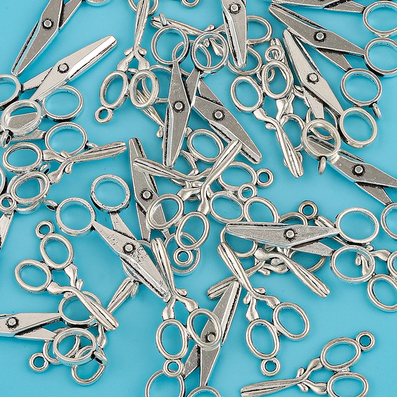10pcs Alloy Charms Antique Silver Scissors Pendants for DIY Handmade Jewelry Making Jewelry Findings - view 2