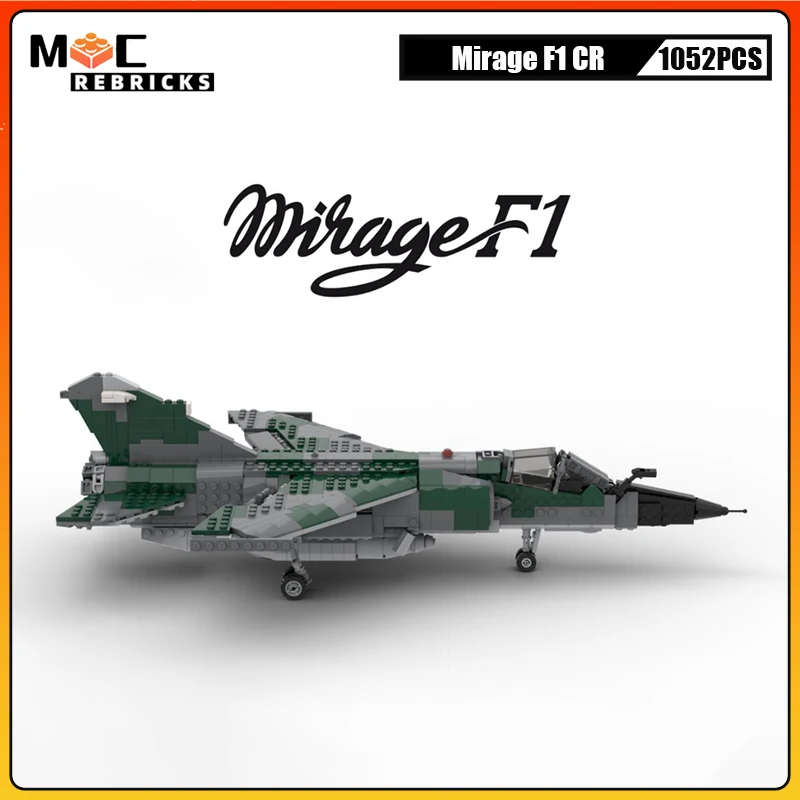 Ww2 militärische waffe frankreich luftkampf flugzeug dassault mirage f1 cr fighter moc bausteine ziegel spielzeug für kinder