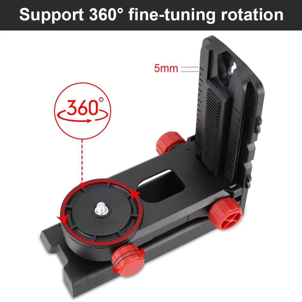 FIRECORE Magnetic 360° Adjustable Laser Level Bracket Multifunctional Pivoting Base L-bracket Wall Mounted Holder (FLM80A)