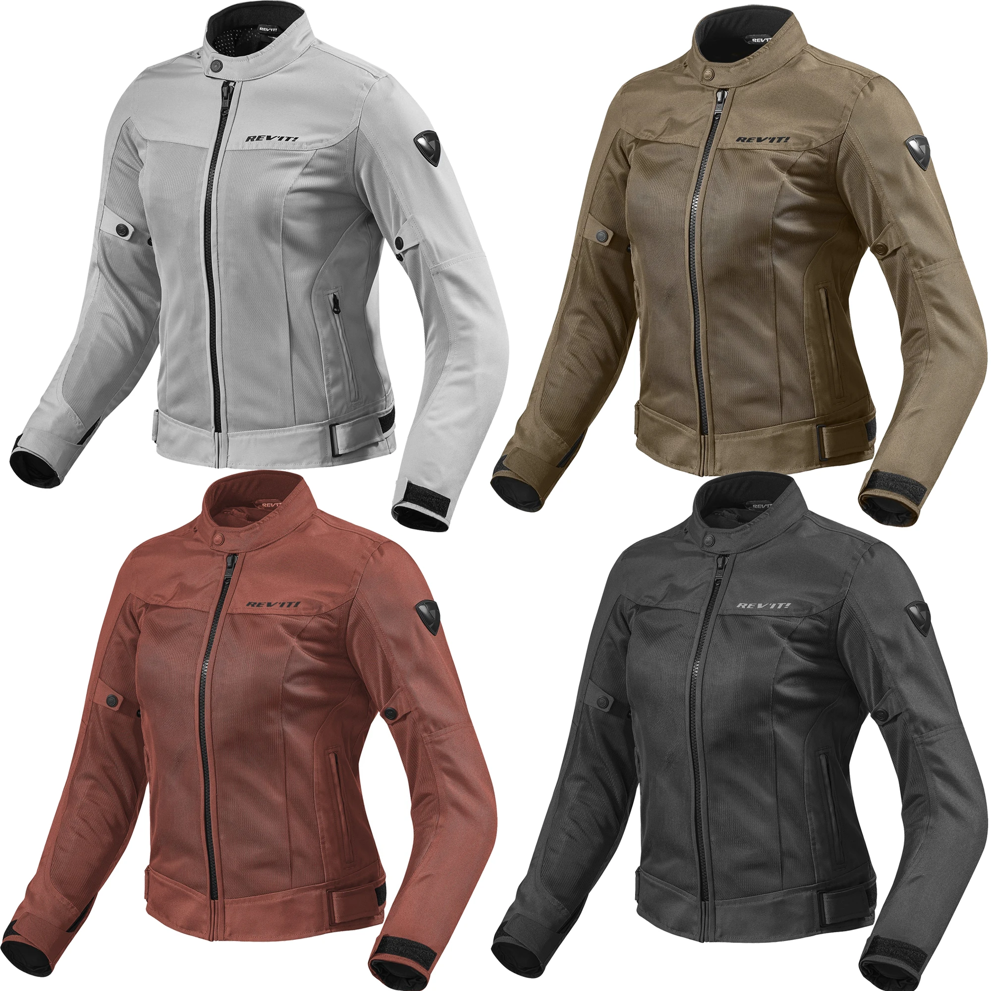 Revit FJT224 Summer Motorcycle Jacket Women's Eclipse Motorcycle Adjustable with Size 36-46 Grey Black Brown Red