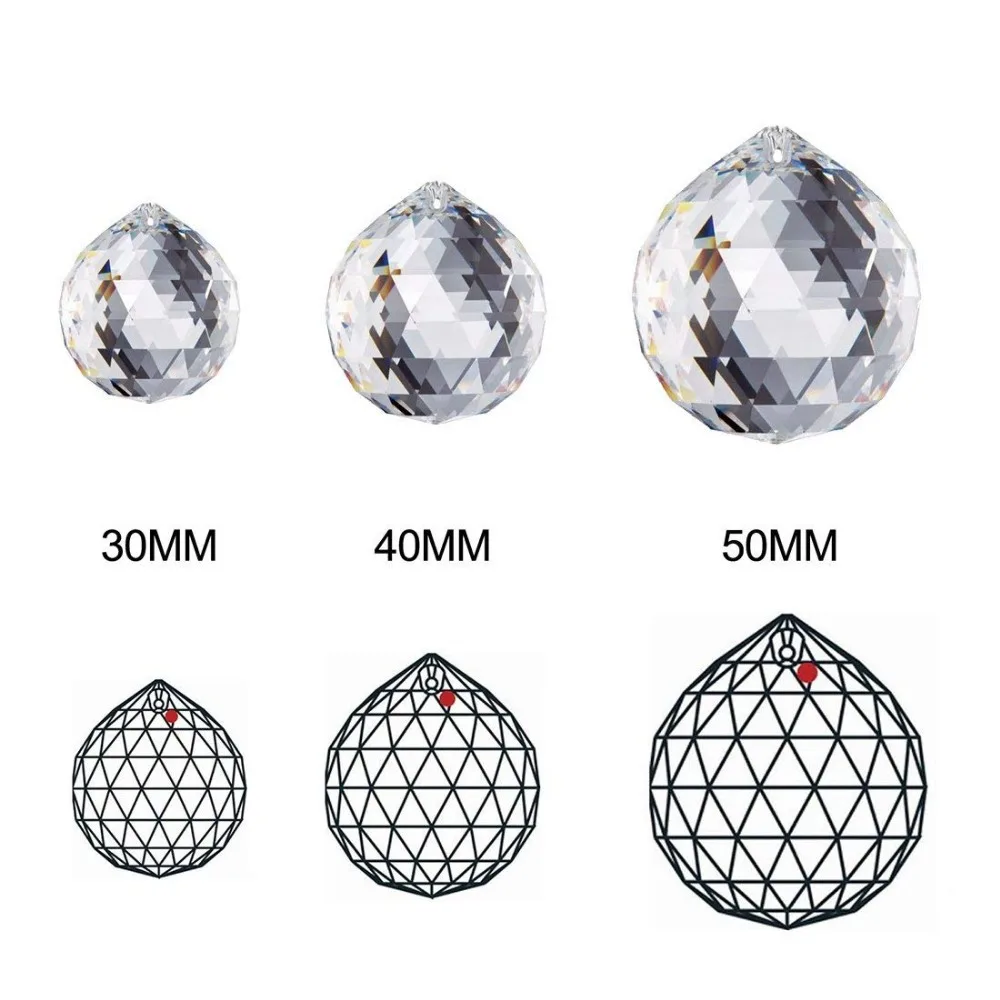 Camal 1 adet temizle 50mm kristal damla kolye w/sekizgen boncuk Garland lamba aydınlatma avize prizma parçası asılı ev dekorasyon