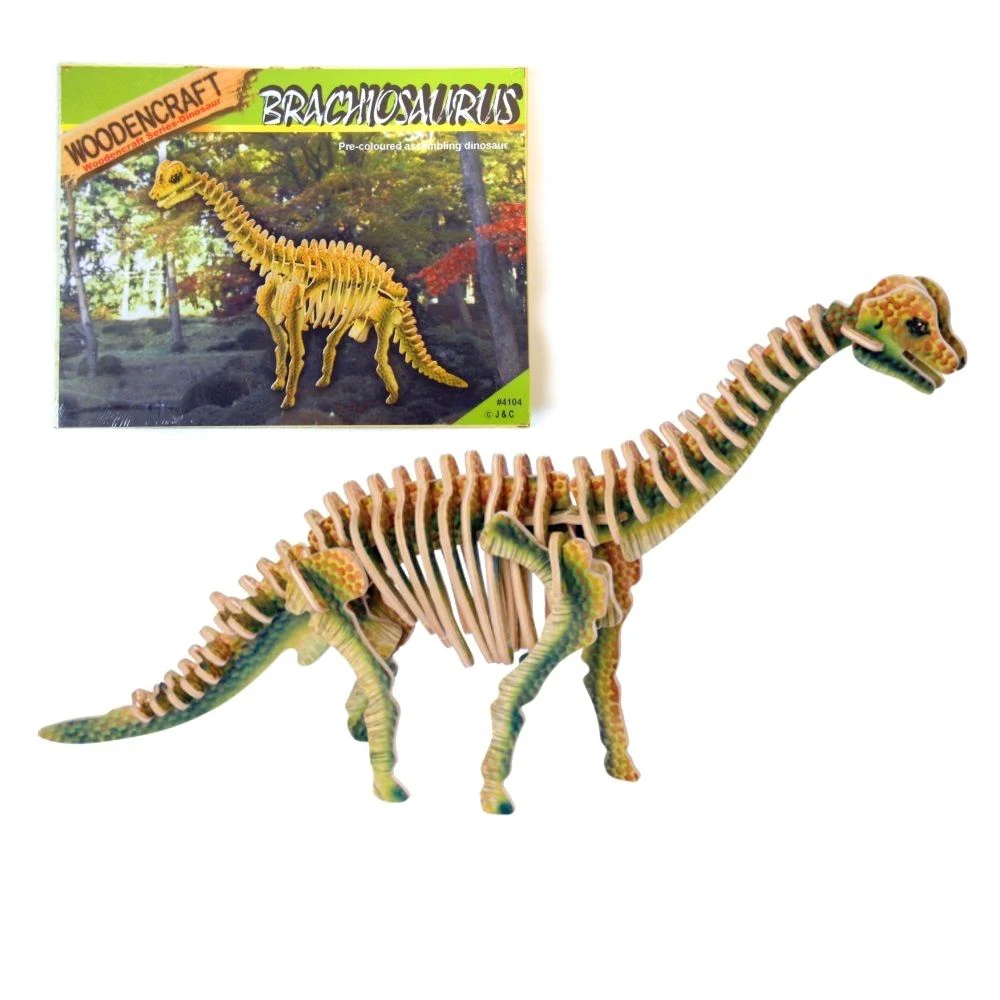 3D Puzzle skeleton dinosaur brachiosaur. 3D Brachiosaurus. Puzzle dinosauirios