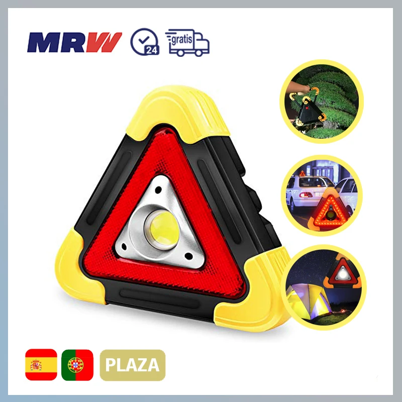 Triangle car warning lamp, work light, rechargeable multifunction emergency portable flashing signal