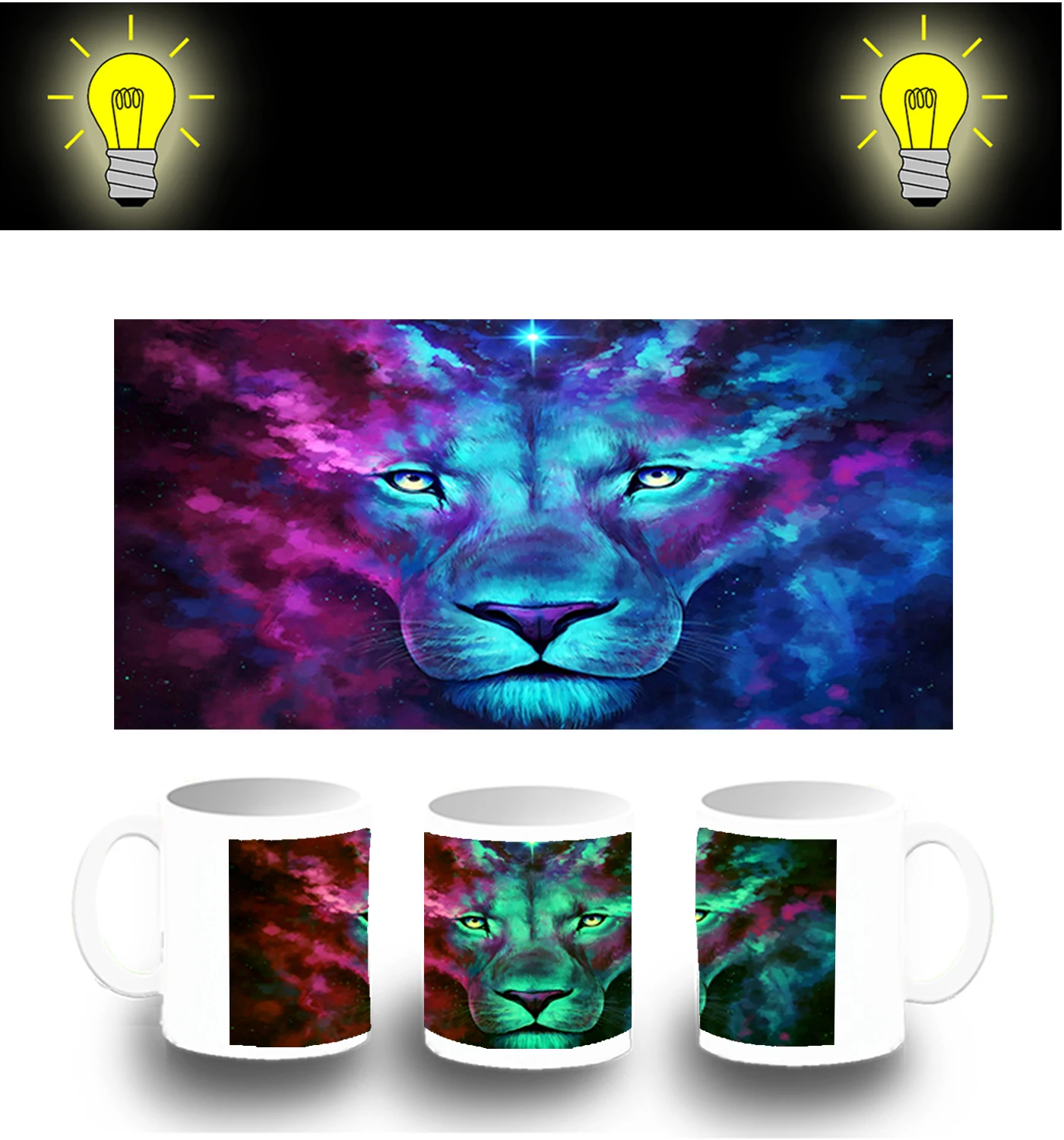 CUP PHOTOLUMINESCENT LEON MAGICO NEBULA glitter mug