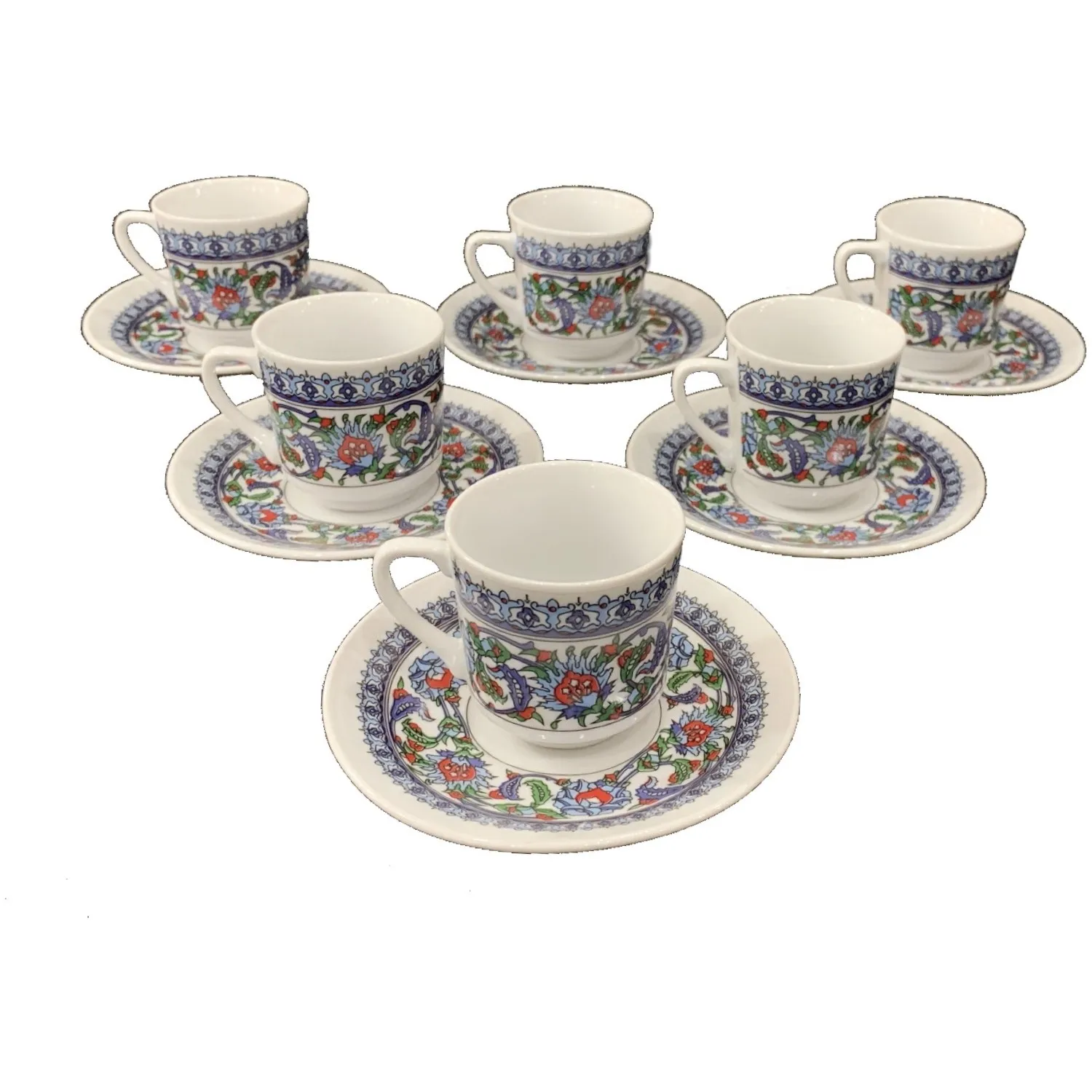 Topkapi Tile Processing Porcelain English Enjoyment Coffee Cup Set ODR5075G Design Suitable for Your Special Style Give a Gift