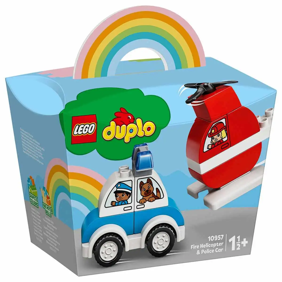 LEGO DUPLO креативная игра пожарный вертолет и полицейский автомобиль 10957, Быстрая и бесплатная доставка