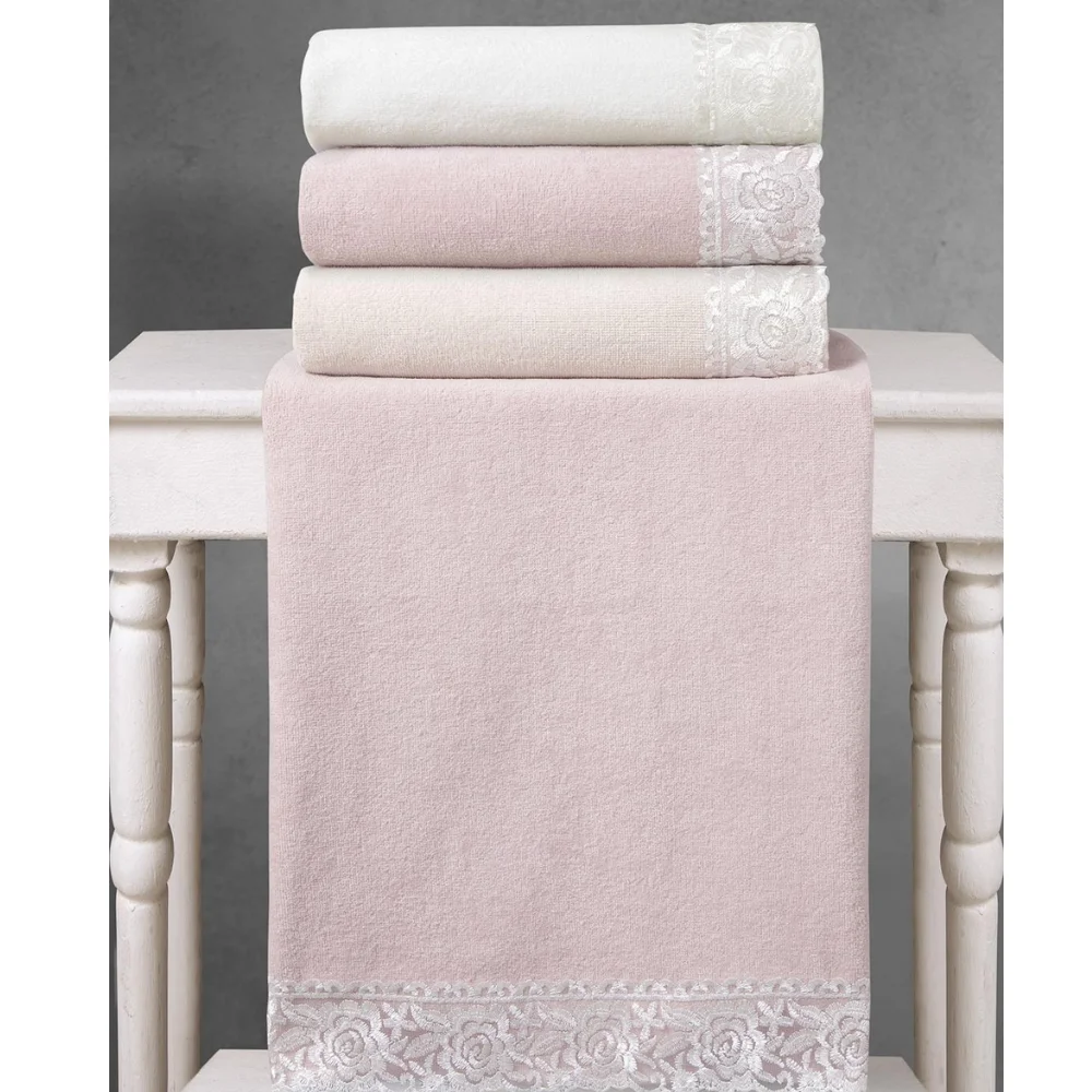 

Turkish Pure %100 Cotton Super Absorbent Towel Set 4 Pıeces 50x90cm Soft 2021Home Textile Pink to White