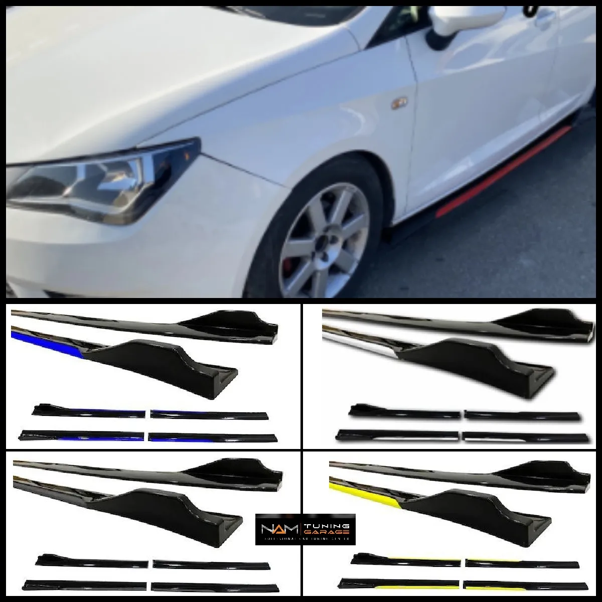 

4Pcs For Seat Ibiza Cupra MK2-6 6J Car Side Skirts Extension Rocker Panels Lip Splitters Spoiler Bumper Car Accessories Quality