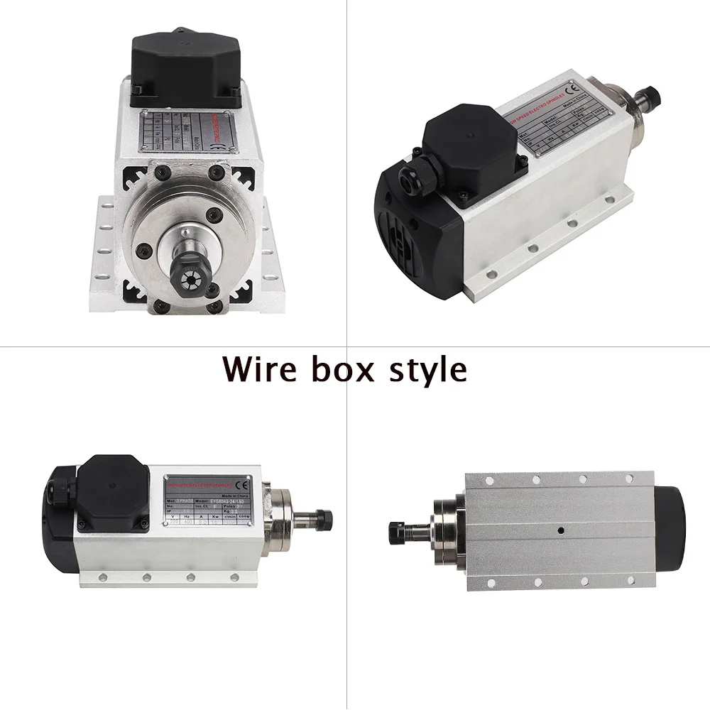 New 1.5kw ER11 Air Cooled Spindle motor Square Air-cooling Spindle Milling Spindle for CNC Engraving Wood Router