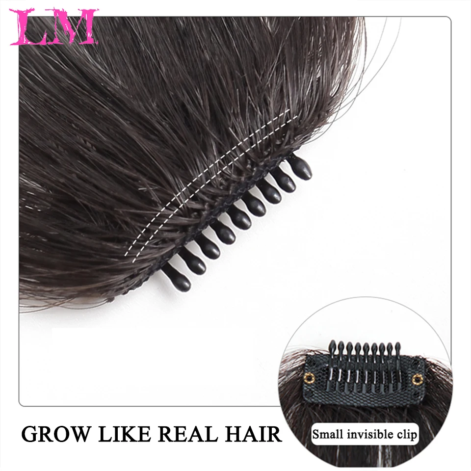 LM Gefälschte Stumpfen air Pony haar Clip-In Extension Synthetische Gefälschte Fringe Natürliche Falsche haarteil Für Frauen Clip In pony