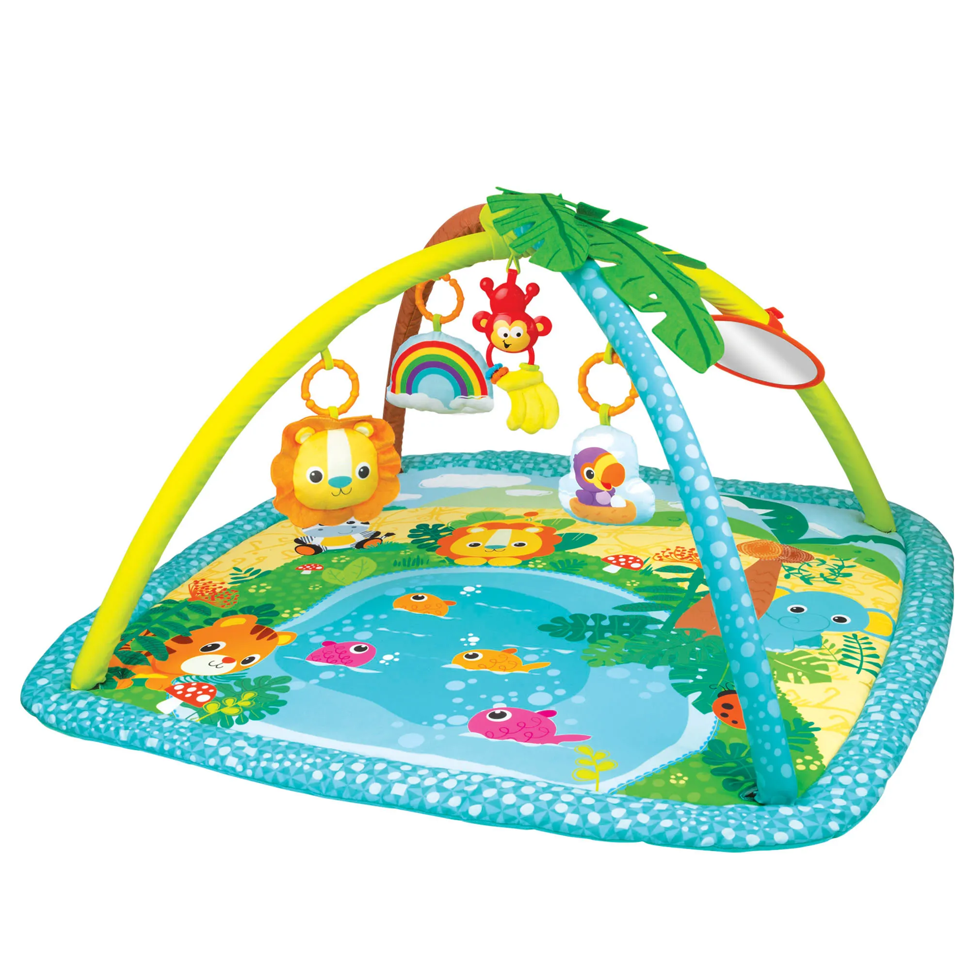 Winfun jungle baby gym mat, nursery rugs, kids toys 3 months, play mat