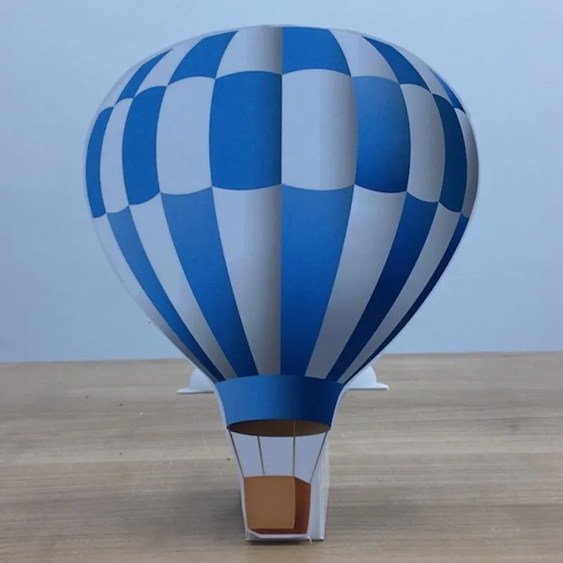 Blue Hot Air Balloon Foam-board Cutout Standee with Cardboard Stand, Kids Birthday Decoration, Concept Party Supplies