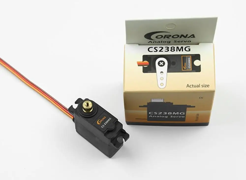 

Аналоговый сервопривод Corona cs238 mg, 22 г, тонкий металлический крыло 4,6 кг/0,14 сек. 60 ° для радиоуправляемого самолета
