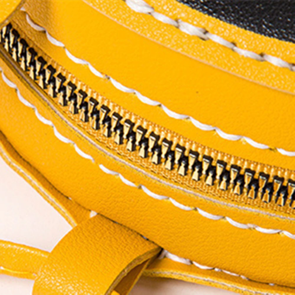 Cartoon Tiger Pattern DIY Hand-woven Bag Zippered PU Leather Casual Cute One-shoulder Small Round Bag Creative Gift For Children