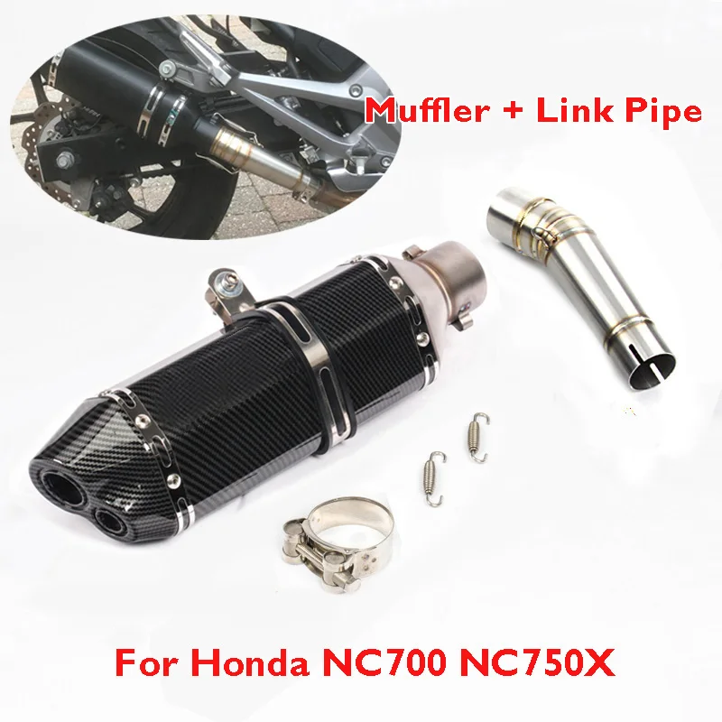 

For Honda NC700A NC700S NC700X NC750X Until 2020 Motorcycle 51mm Exhaust System Muffler Tail Pipe Stainless Steel Mid Link Tube