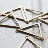 Premium Plated Brass Triangle Charm With 3 Holes - 21x19mm (3745C)