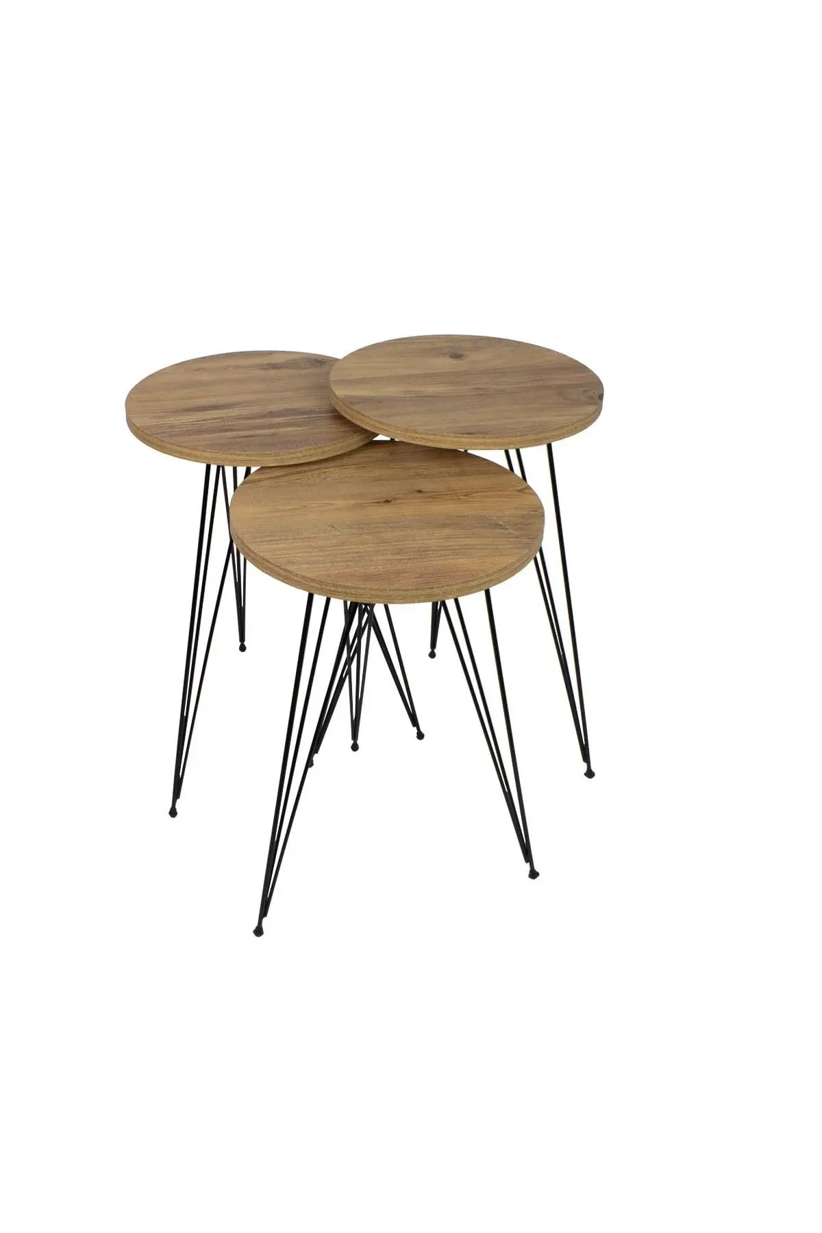 Decorative Zigon Coffee Table Metal Foot PCs set Serving Stand Black Marble Pattern Coffee Book Flower Dining Service Table