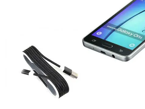 Android Mesh Shaped Colorful Steel Charger Data Cable-Black