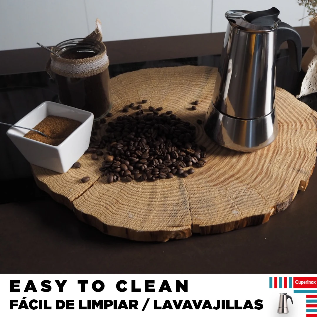 Итальянская Кофеварка CUPERINOX, 10 чашек | Итальянская Индукционная Кофеварка | Итальянская Кофеварка из нержавеющей стали | Ручка от горения | Предохранительный клапан