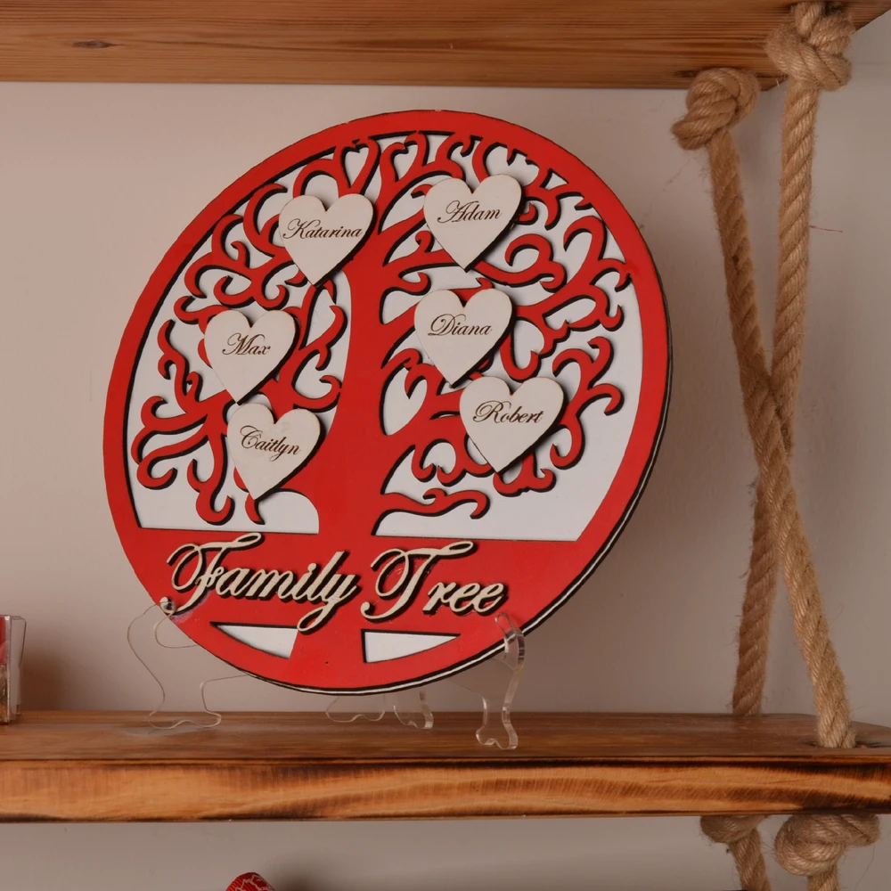 Personalized Wooden Family Life Of Tree Painted Christmas Special Days Gifts For Wedding Plexiglass Acrylic жизнь дерева DIY