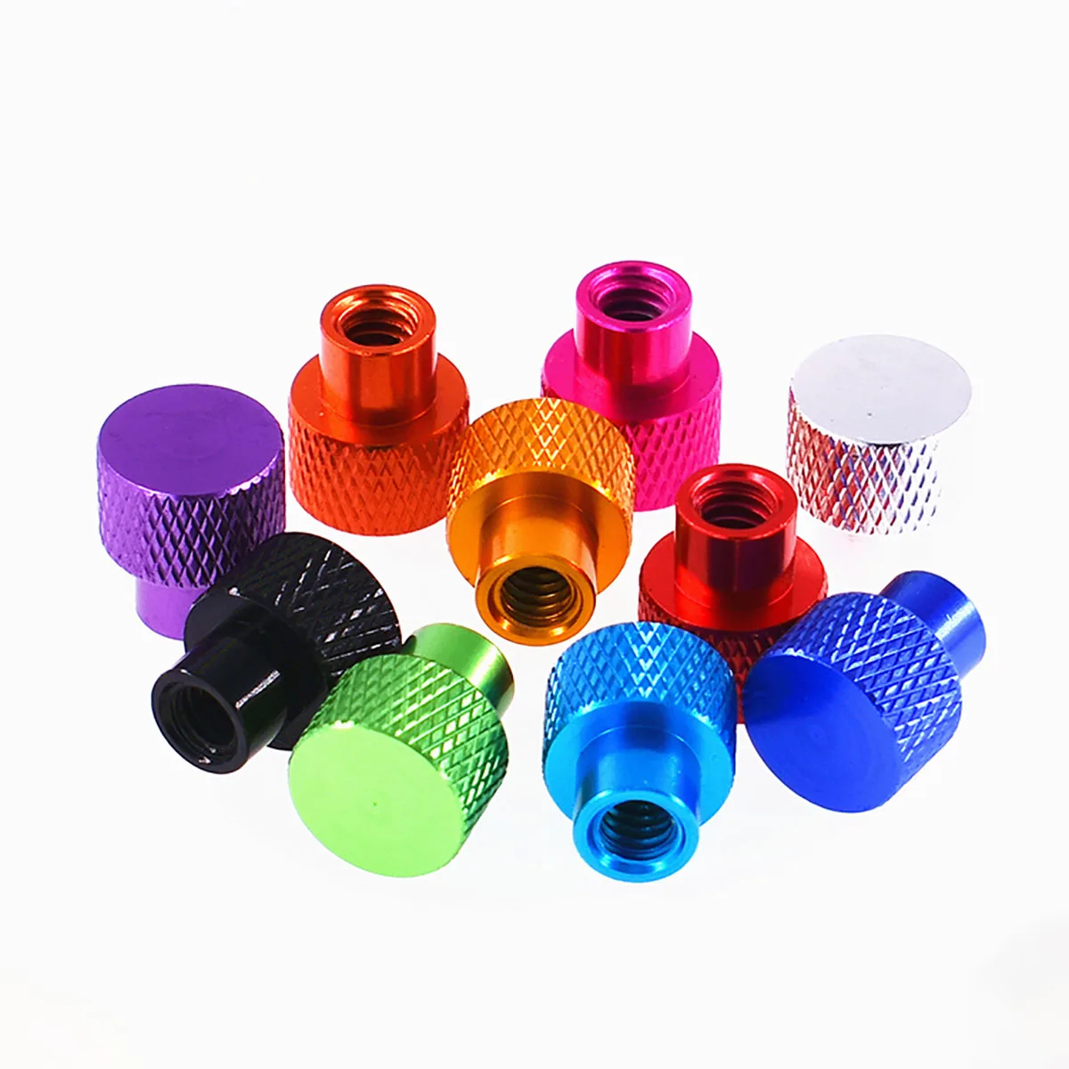 2Pcs M3 M4 M5 M6 M8 M10 Blind Hole Hand Tighten Nuts Anodized Aluminum Knurled High Step Thumb Nut For RC Models