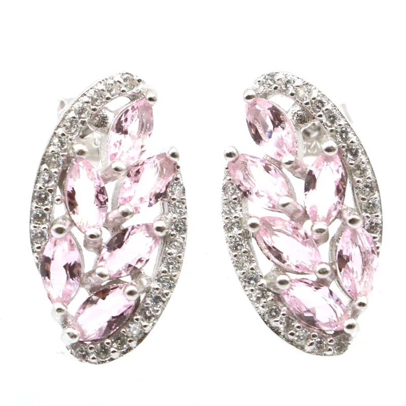 

Buy 3 Get 1 Free 18x9mm Jazaz Lovely Cute 2.3g Pink Kunzite Violet Tanzanite Daily Wear 925 Sterling Silver Earrings